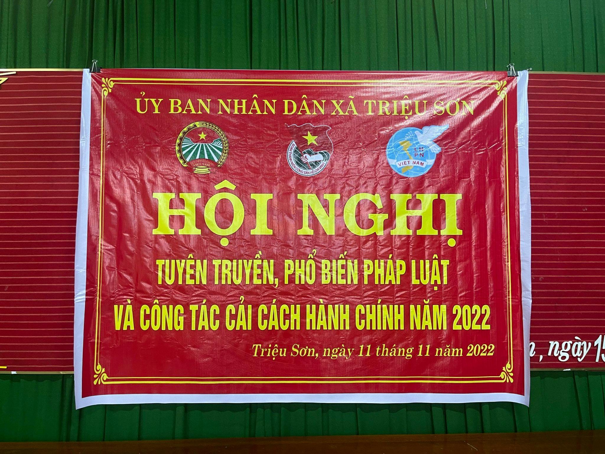 UBND xã Triệu Sơn tổ chức hội nghị tuyên truyền phổ biến pháp luật và công tác Cải cách hành chính...